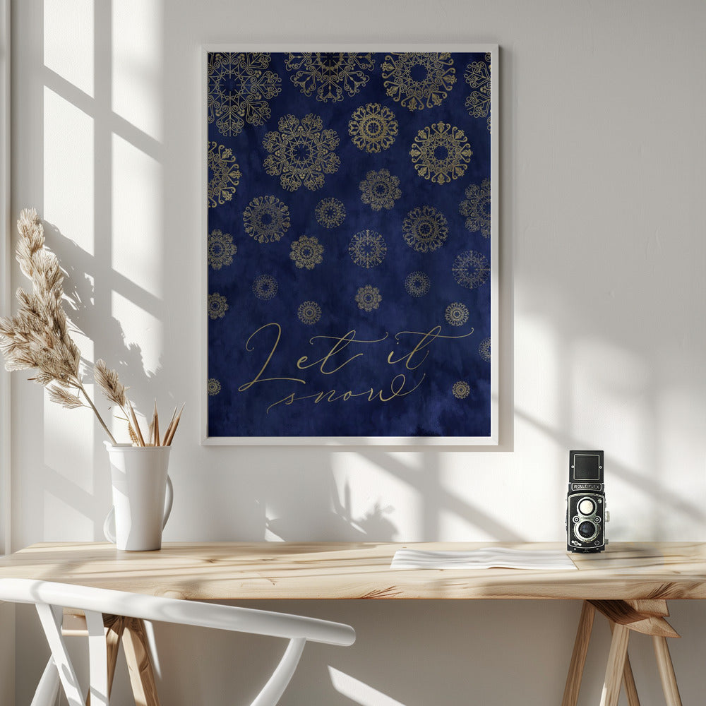 Let it snow lace snowflakes Poster