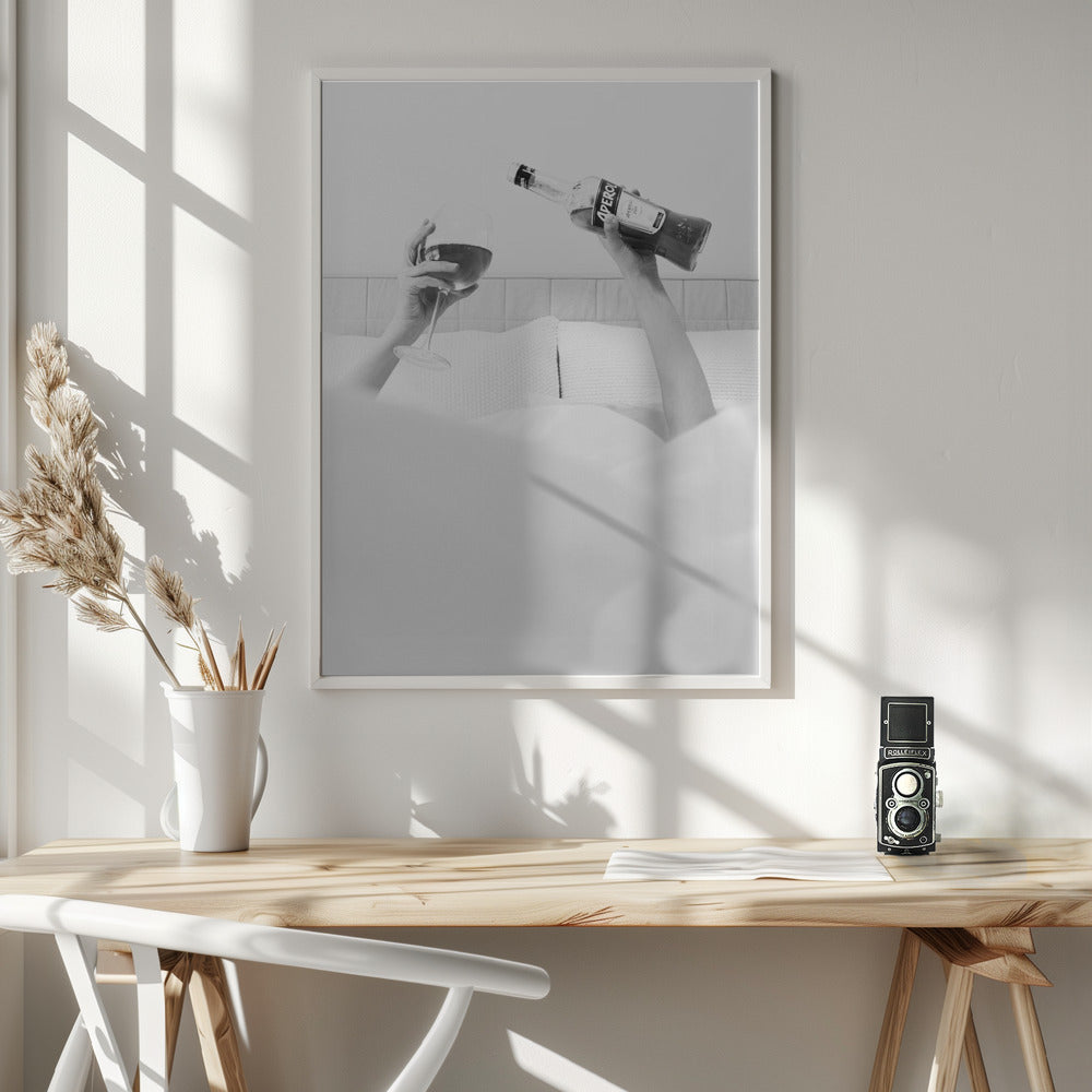 Aperol In Bed B&w Poster