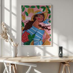 Portrait woman in Amalfi coast Italy Poster