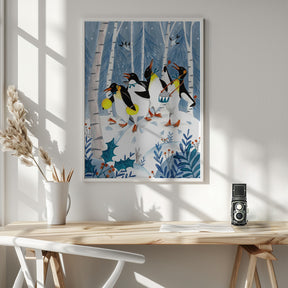 Penguins make music in the forest Poster