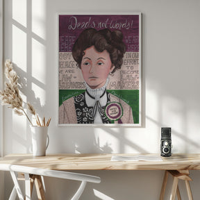 Portrait of a woman, Emmeline Pankhurst Poster