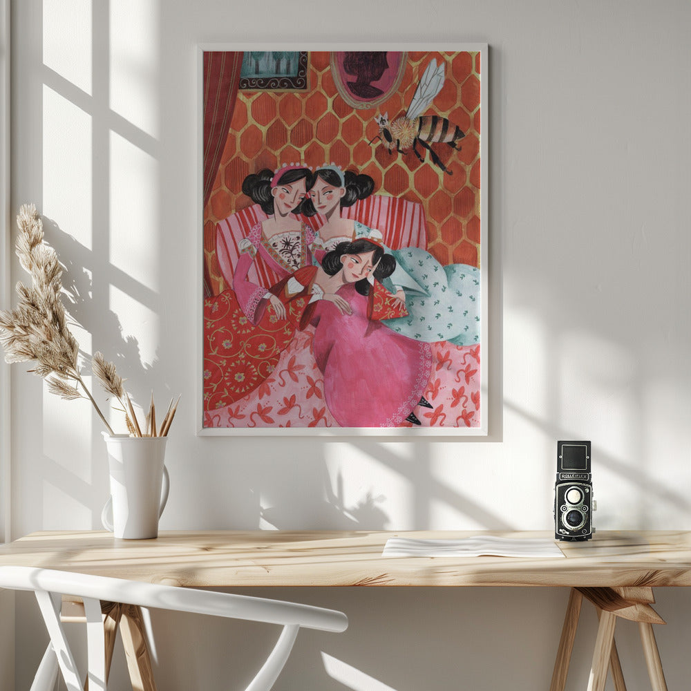 The queen bee and pink princesses Poster