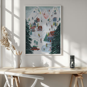 Nordic Skiing in the mountains at Christmas Poster