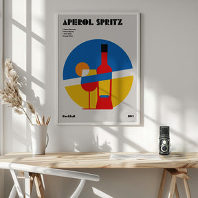 Aperol Spritz Cocktail Bauhaus Art Print Poster