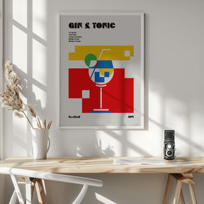 Gin &amp; Tonic Bauhaus Cocktail Poster