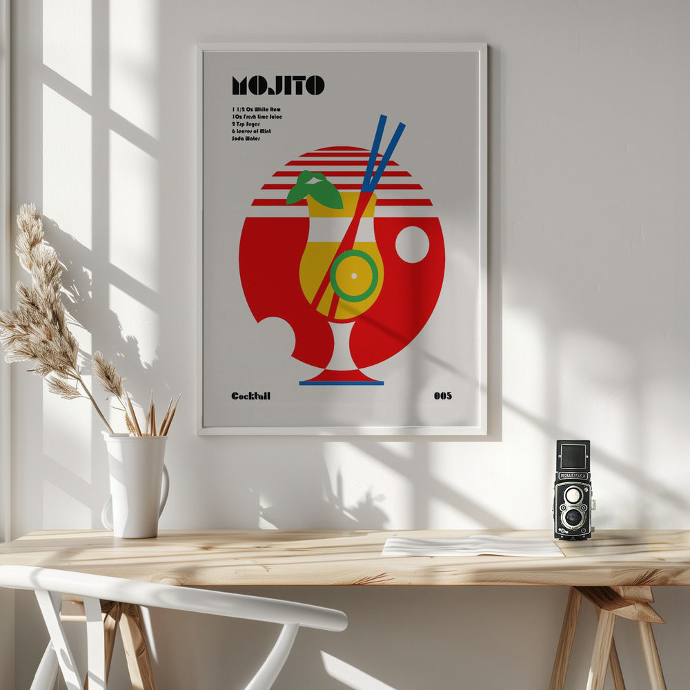 Mojito Bauhaus Cocktail Poster