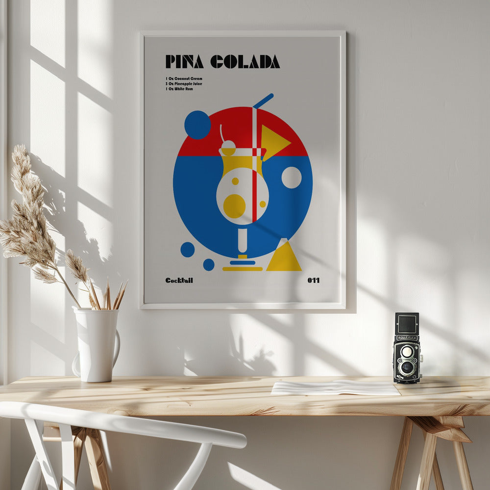 Pina Colada Bauhaus Cocktail Poster