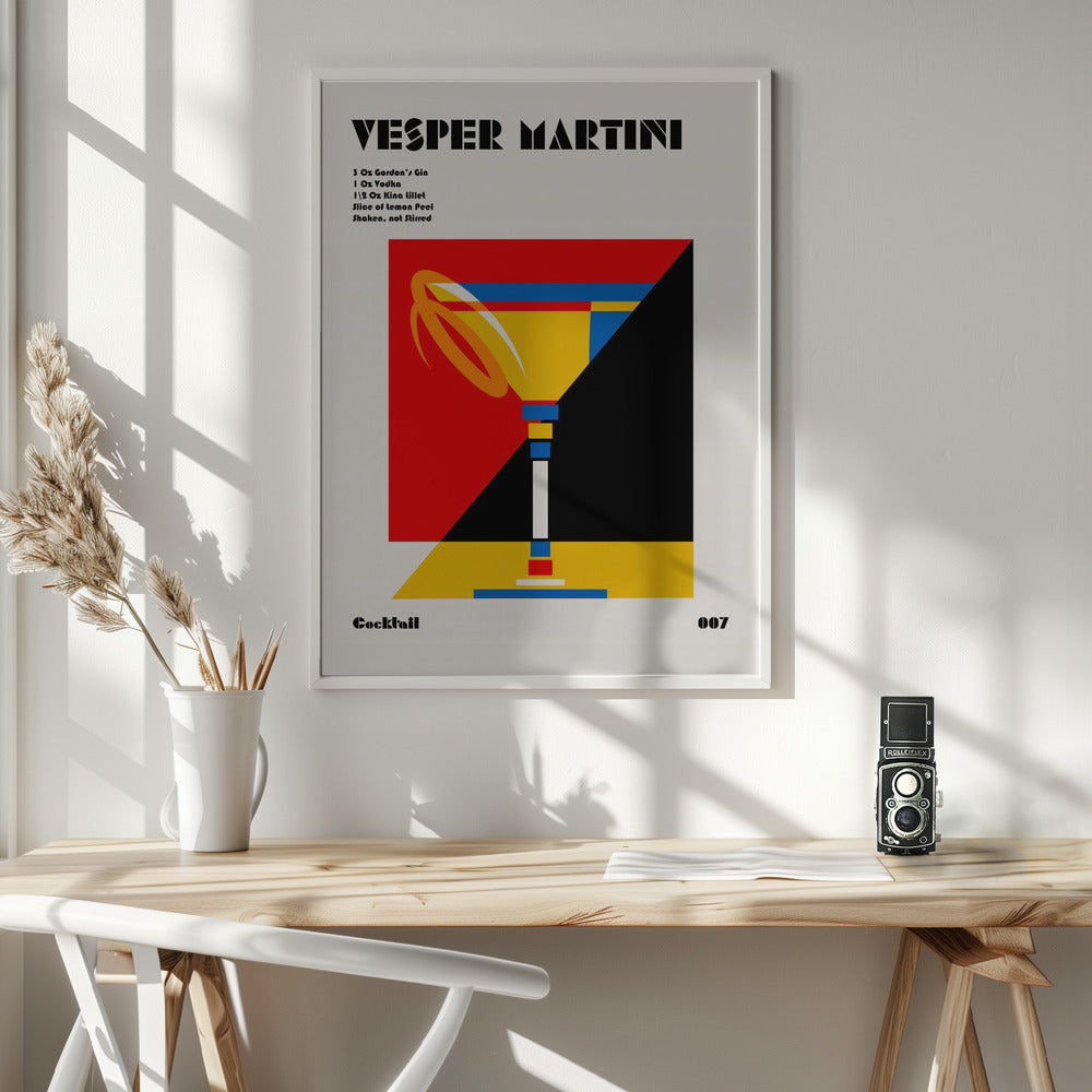 Vesper Martini Bauhaus Cocktail Poster