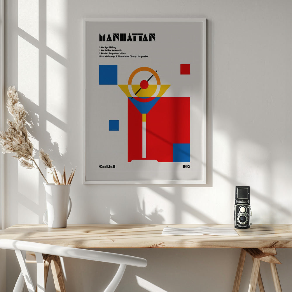 Manhattan Bauhaus Cocktail Poster