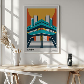 London BFI Southbank Brutalist Architecture Poster