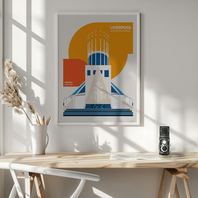 Liverpool Metropolitan Cathedral Retro Architecture Print Poster