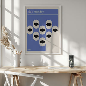 Blue Monday Abstract Retro Poster