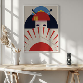 Geisha Girl Retro Minimalist Design Poster