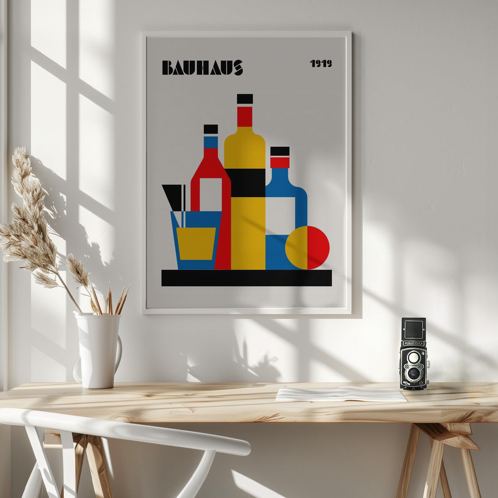 Bauhaus Wine Print Poster