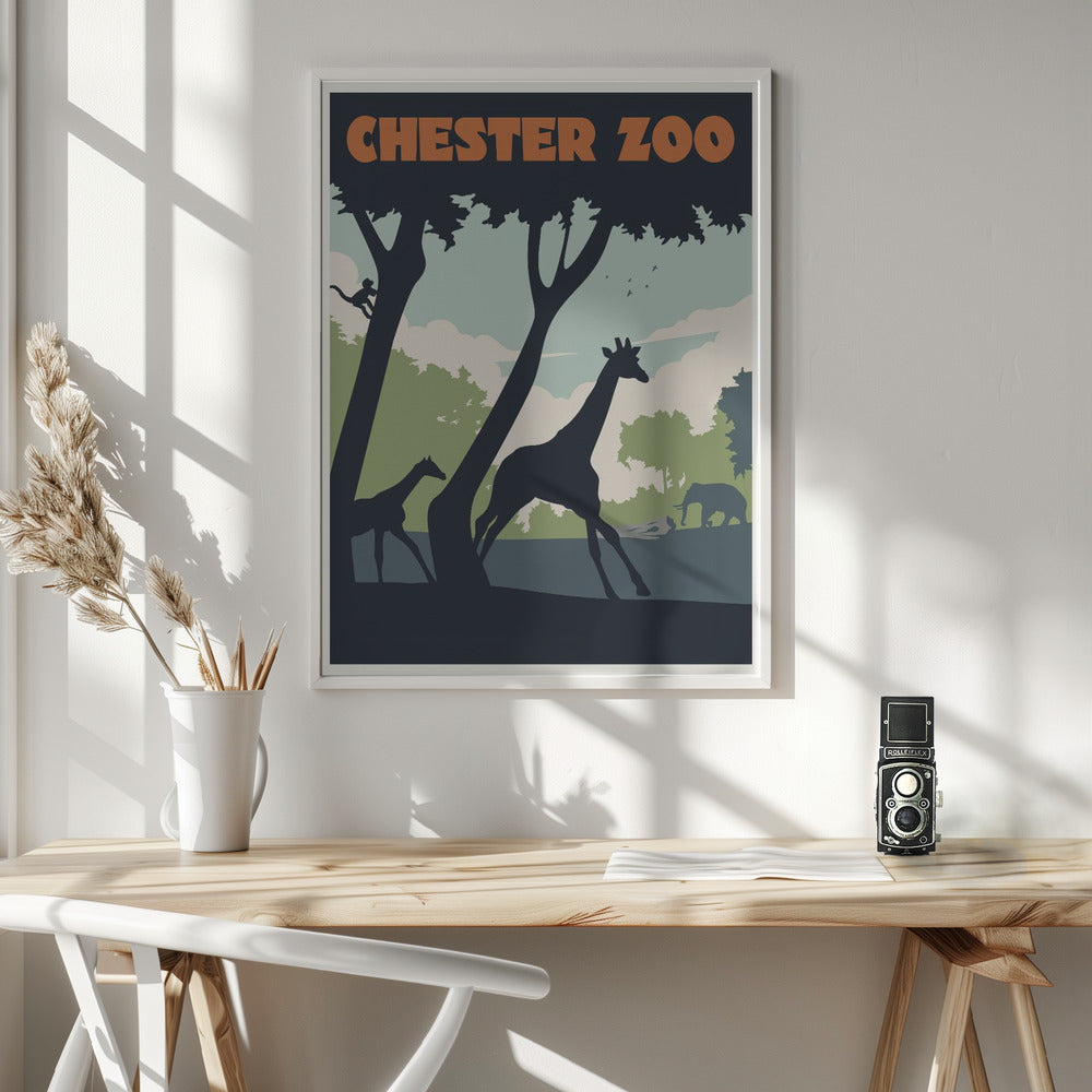 Chester Zoo Travel Print Poster