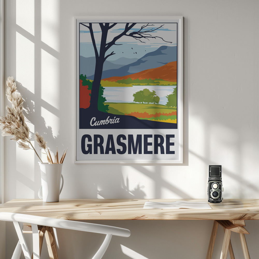 Grasmere Lake District Travel Print Poster