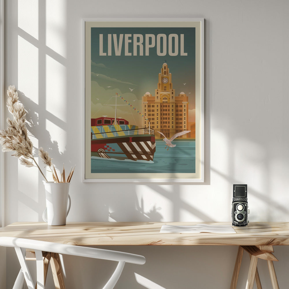 Liverpool Liver Building Travel Print Poster