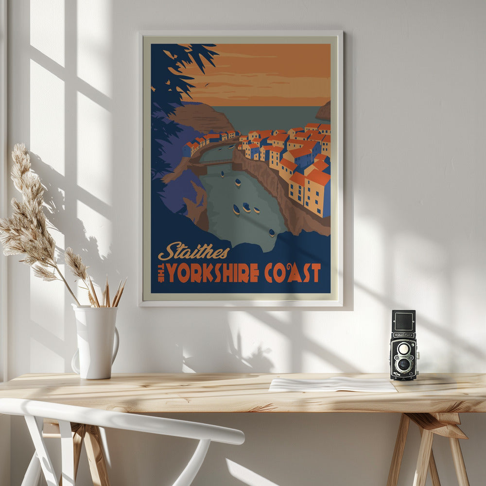 Staithes Yorkshire Travel Print Poster