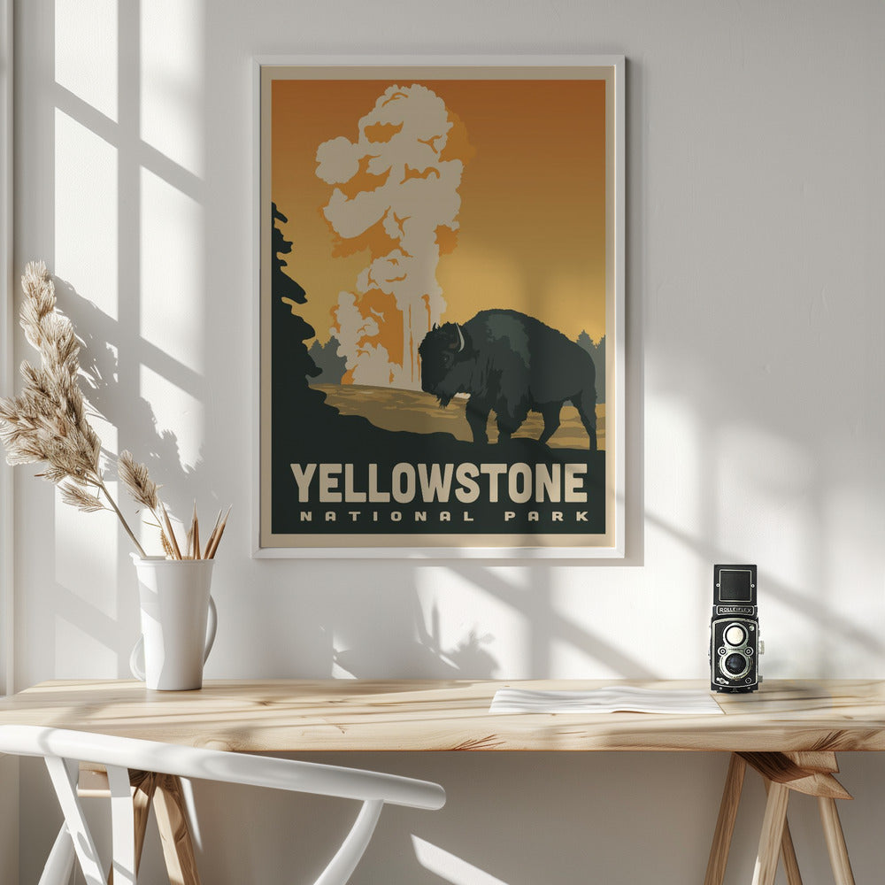 Yellowstone National Park Travel Print Poster