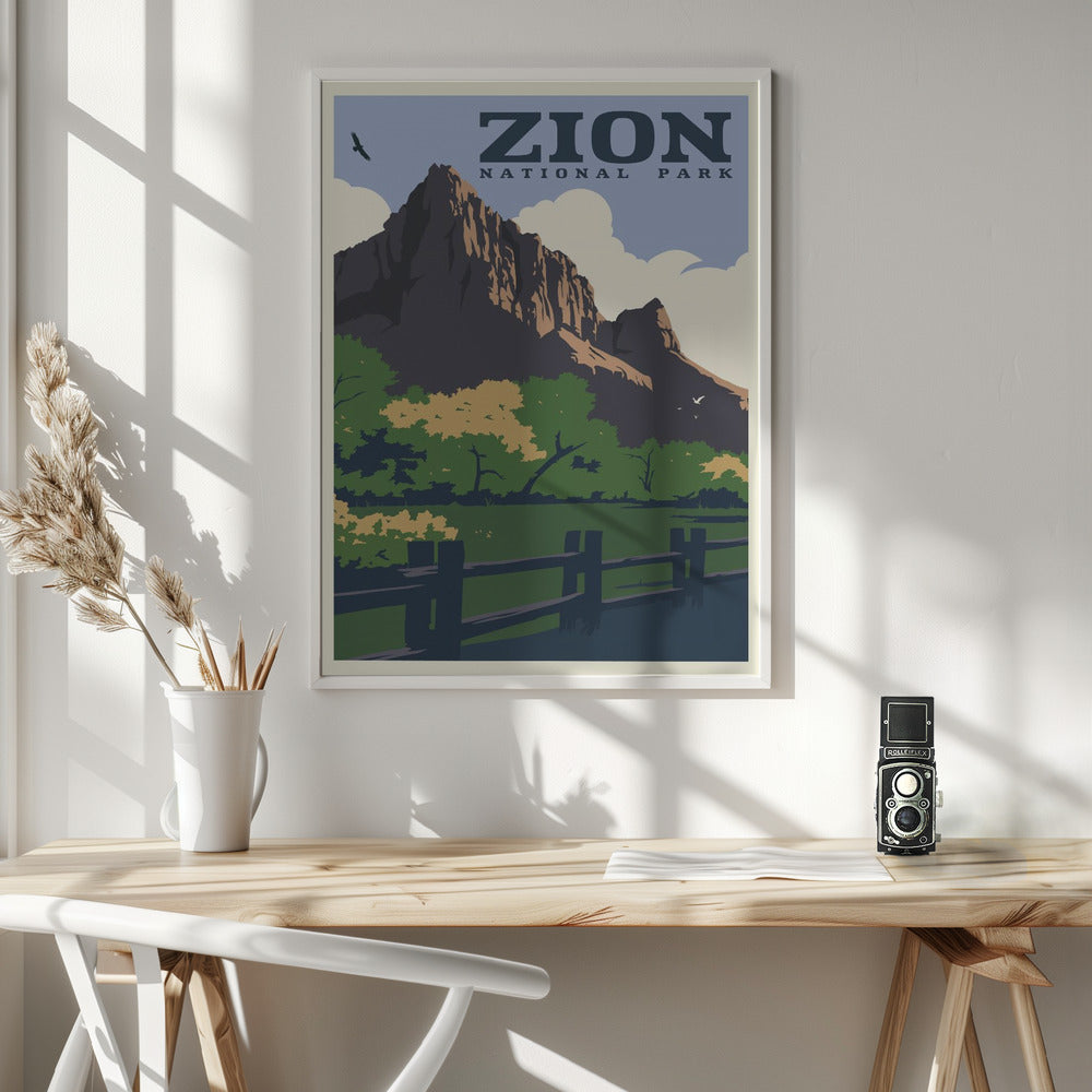 Zion National Park Travel Print Poster