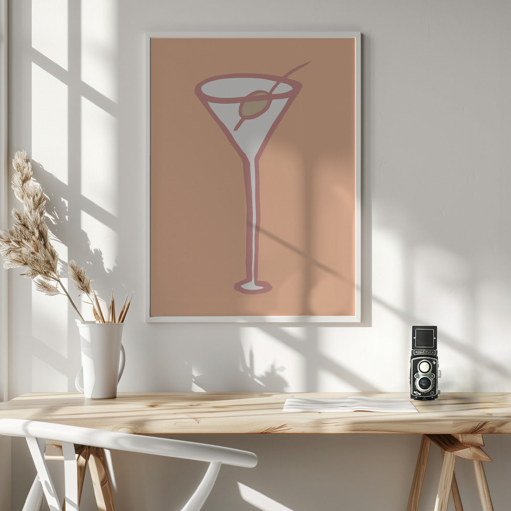 Olive In Glass Peach Fuzz Poster Poster