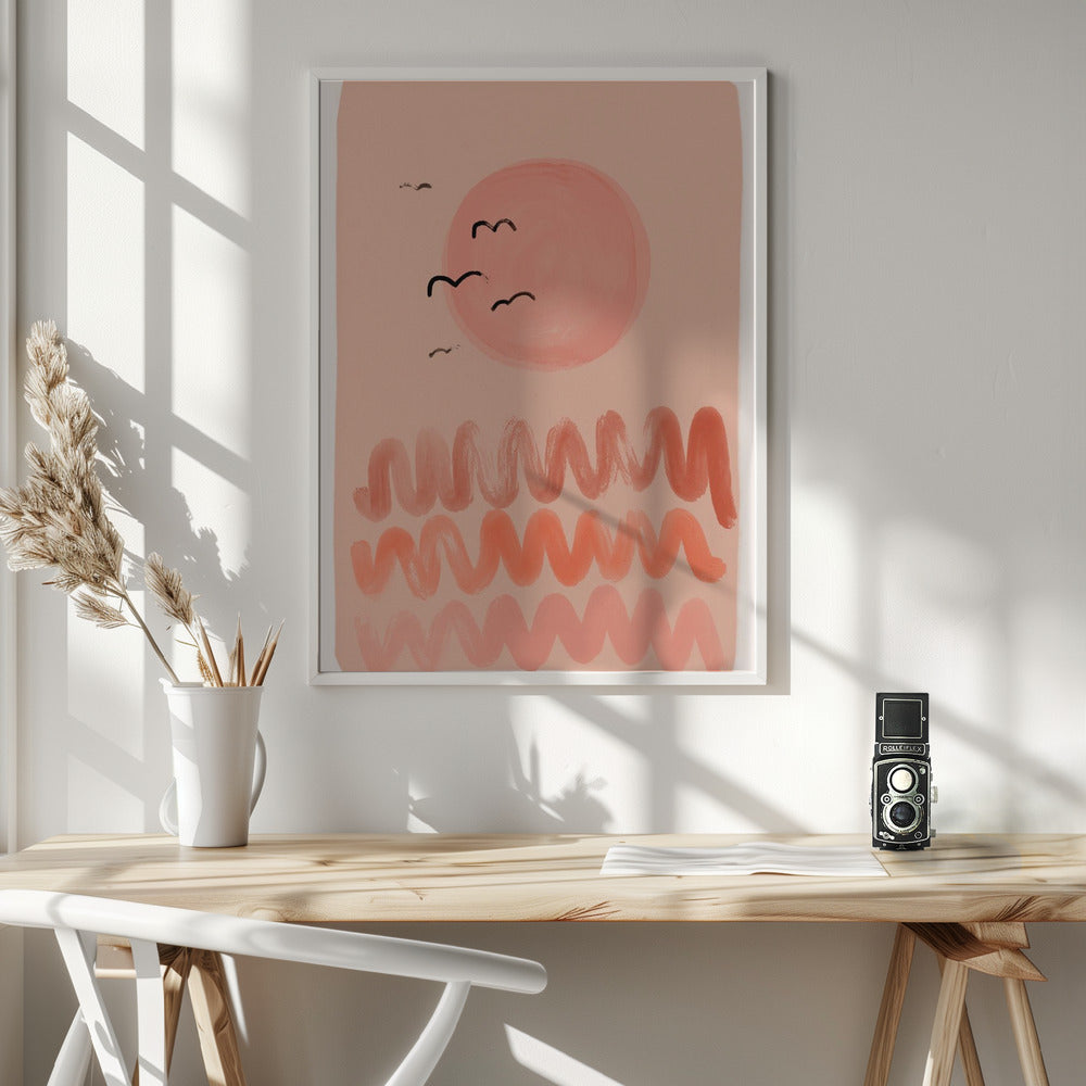 Peachy Sunset Poster