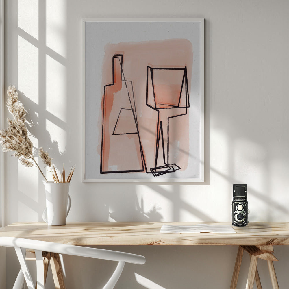 Bottle And Glass Poster