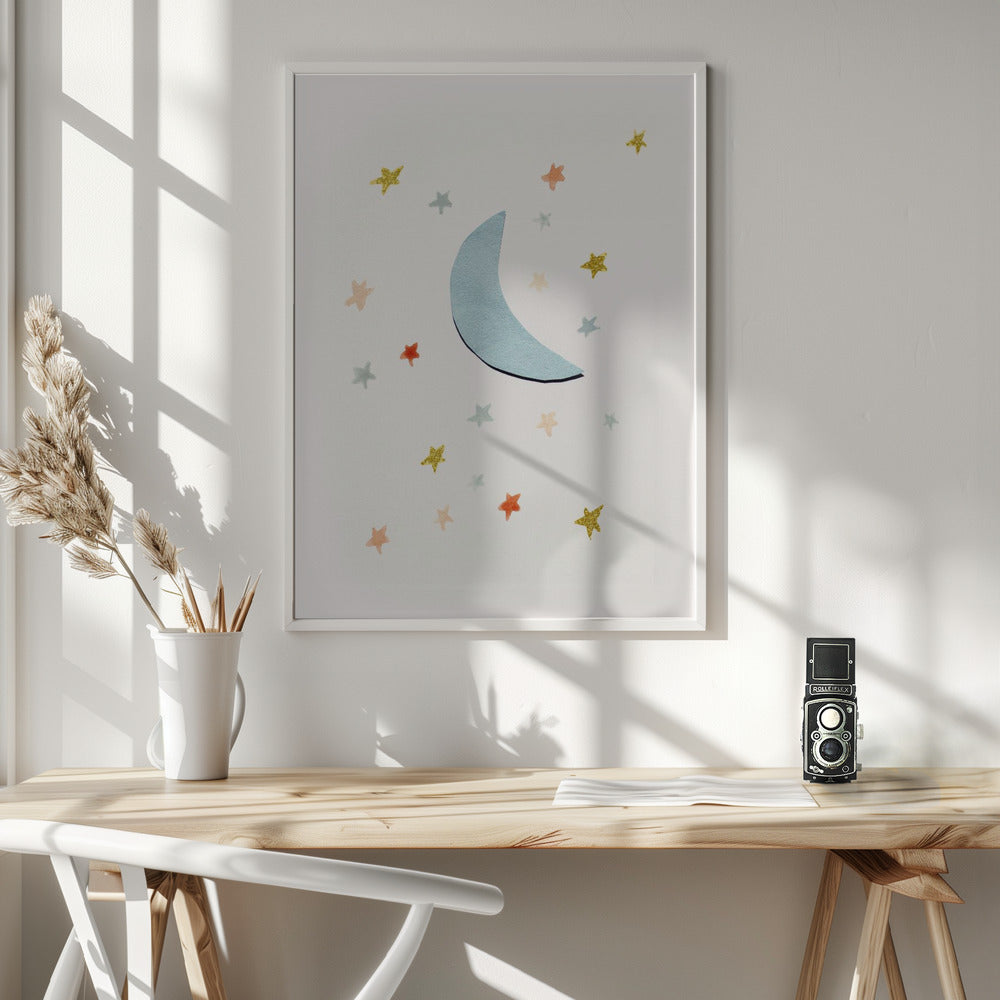 Moon & Stars Poster