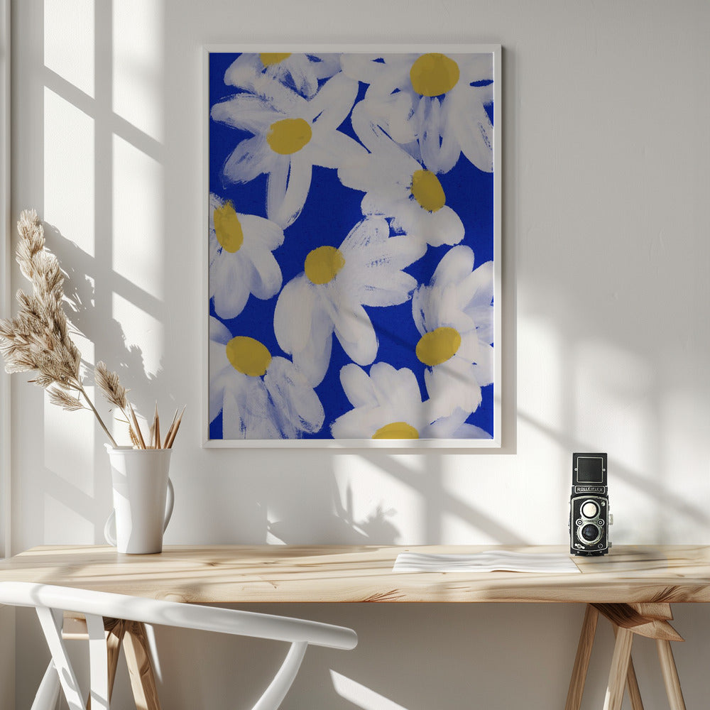 Floating Daisies Poster