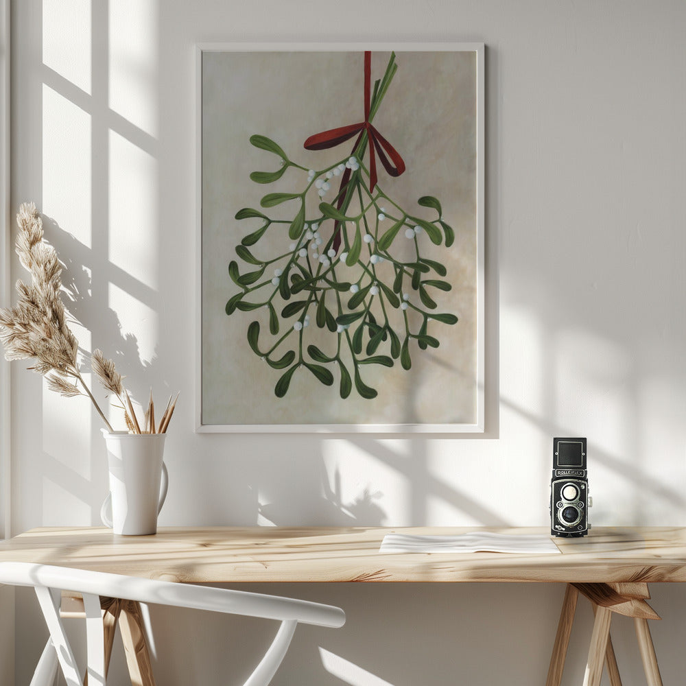 Mistletoe bouquet with bow Poster