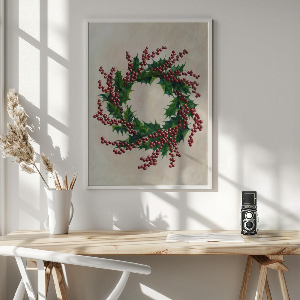 Holly wreath Poster