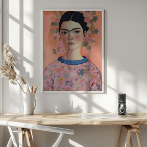 Young Frida (Peach) Poster