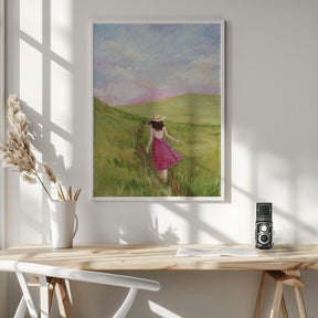 Girl in a meadow Poster