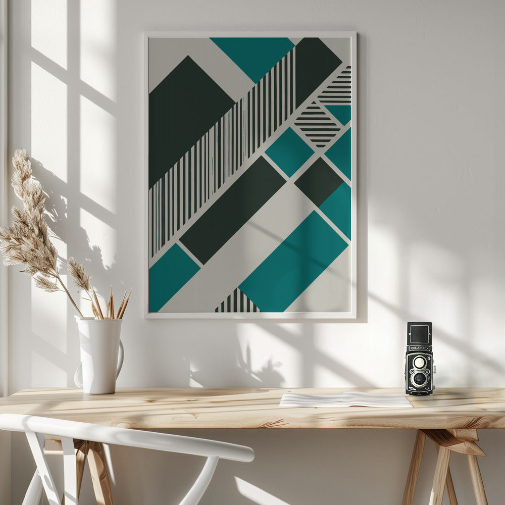 Geometric Teal Poster