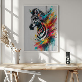 Colorful Zebra Poster