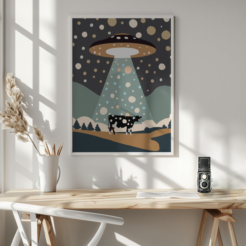 UFO &amp; cow Poster