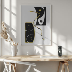 Black &amp; White Abstract No. 2 | gold Poster