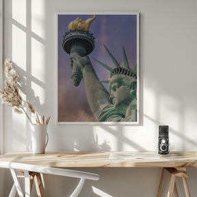 NEW YORK CITY Statue of Liberty at sunset Poster