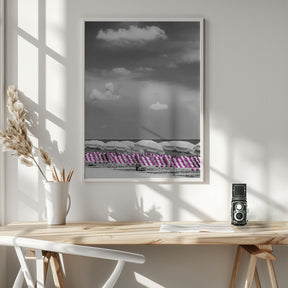 Idyllic beach scene | pink color pop Poster