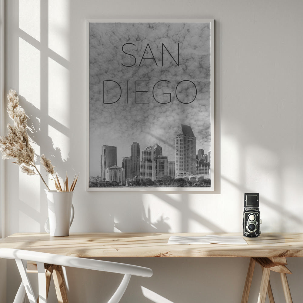 SAN DIEGO Skyline | Text Poster