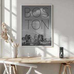 BOSTON Skyline North End &amp; Financial District | Text &amp; Skyline Poster