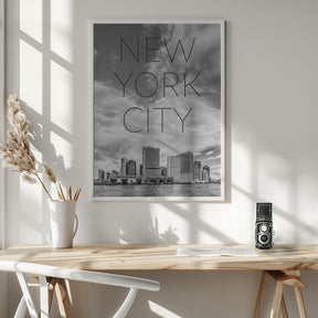 LOWER MANHATTAN and Whitehall Terminal | Text &amp; Skyline Poster