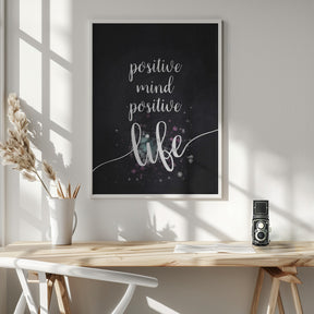 Text Art POSITIVE MIND POSITIVE LIFE Poster