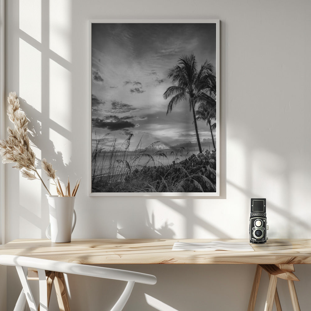 BONITA BEACH Evening mood | monochrome Poster