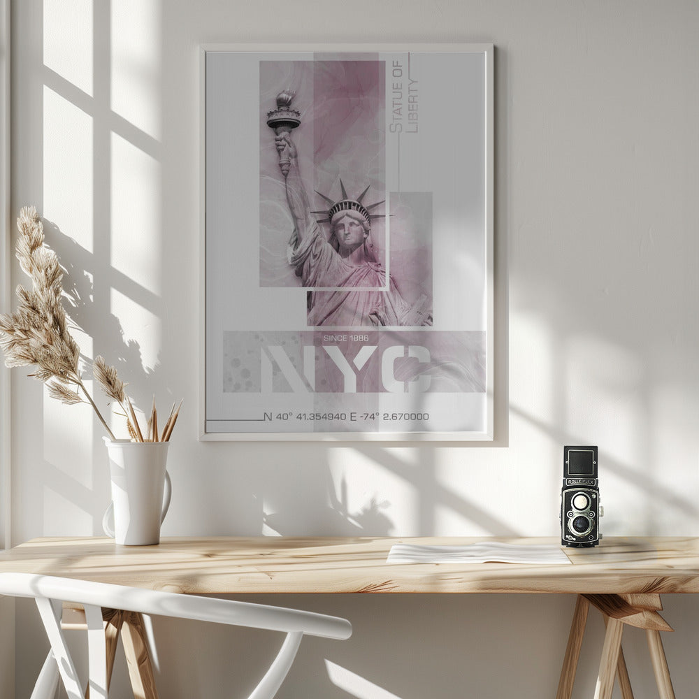 Poster Art NYC Statue of Liberty | pink marble Poster