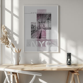 Poster Art NYC Brooklyn Bridge | pink marble Poster