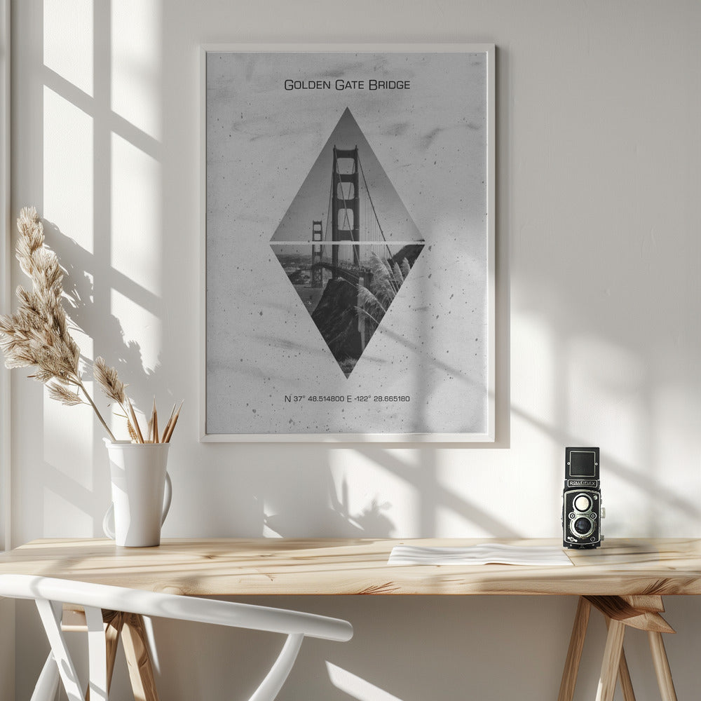 Coordinates SAN FRANCISCO Golden Gate Bridge Poster