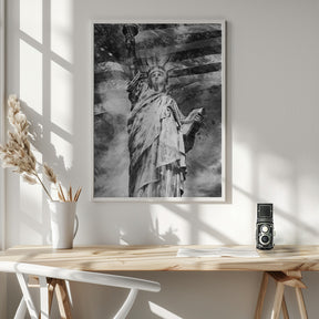 Modern Art STATUE OF LIBERTY | monochrome Poster