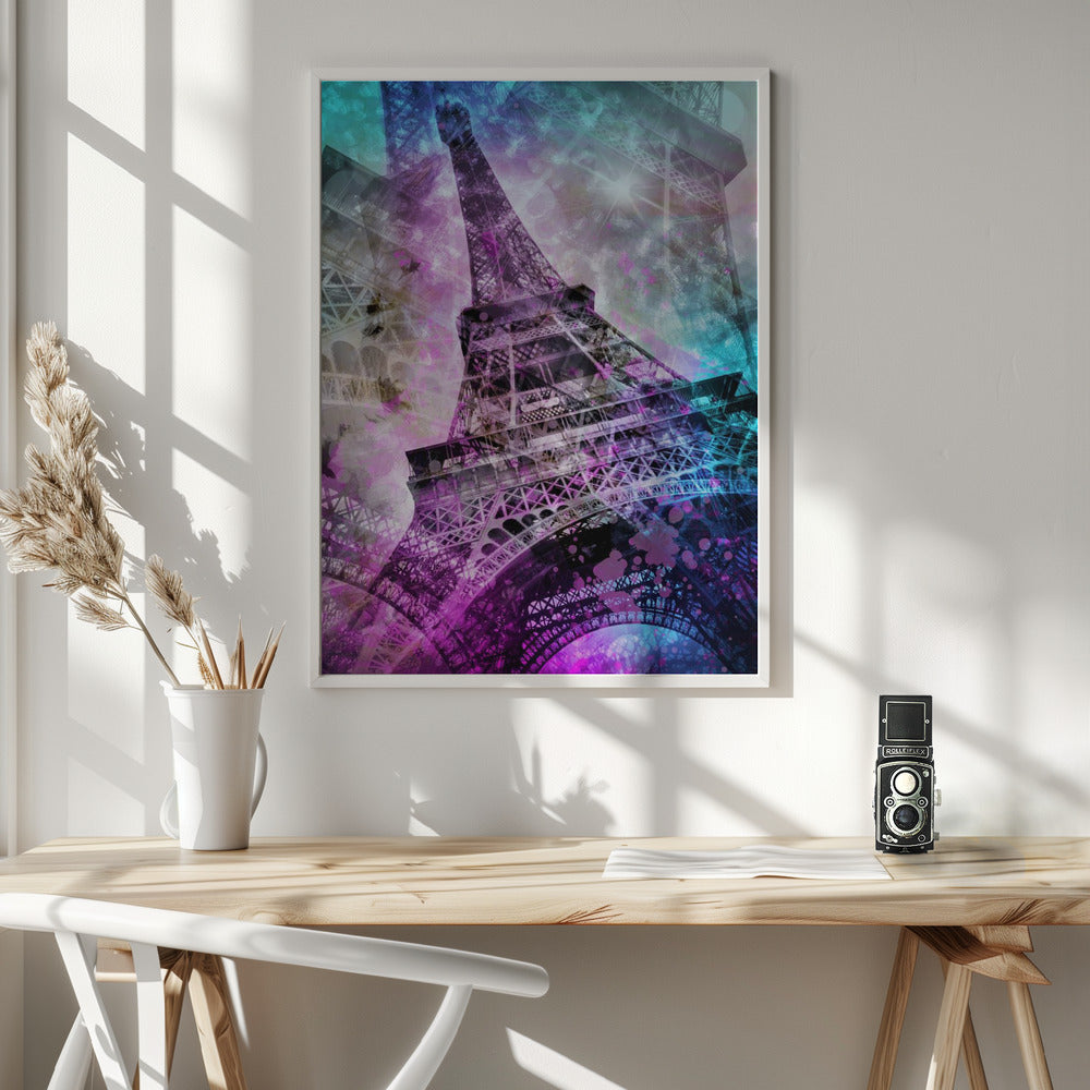 Pop Art Eiffel Tower Poster