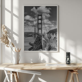 SAN FRANCISCO Golden Gate Bridge - monochrome Poster